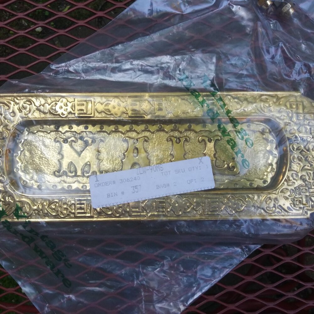 Polished Brass Victorian Letter & Newspaper Mail Slot